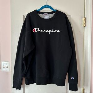 Black Champion Crewneck Sweater